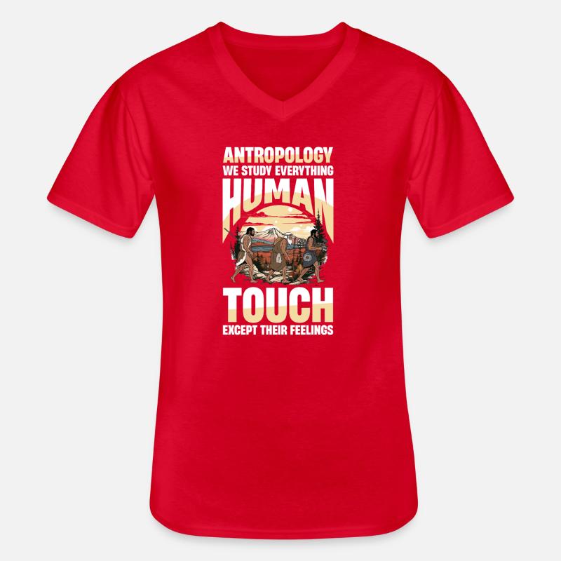 Antropology We Study Everything Human Touch - Männer-T-Shirt mit V-Ausschnitt - Rot