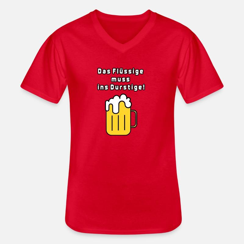 Das Flüssige muss ins Durstige! - Männer-T-Shirt mit V-Ausschnitt - Rot