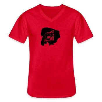 Wolf beobachtet seine Beute - Männer-T-Shirt mit V-Ausschnitt - Rot - Vorne - AI Model Male 185 light (185cm)