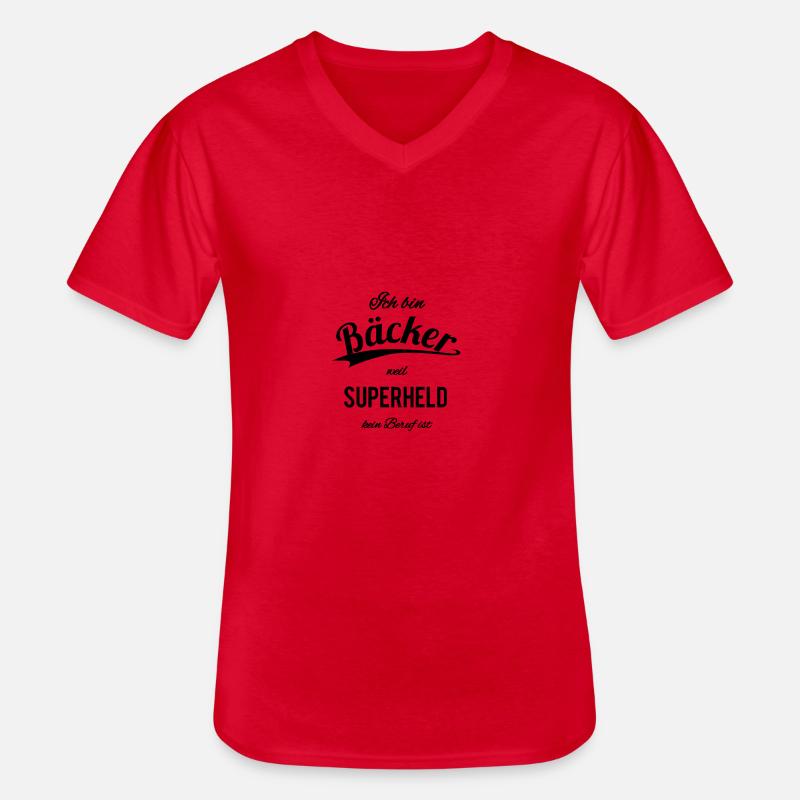 Bäcker - Männer-T-Shirt mit V-Ausschnitt - Rot
