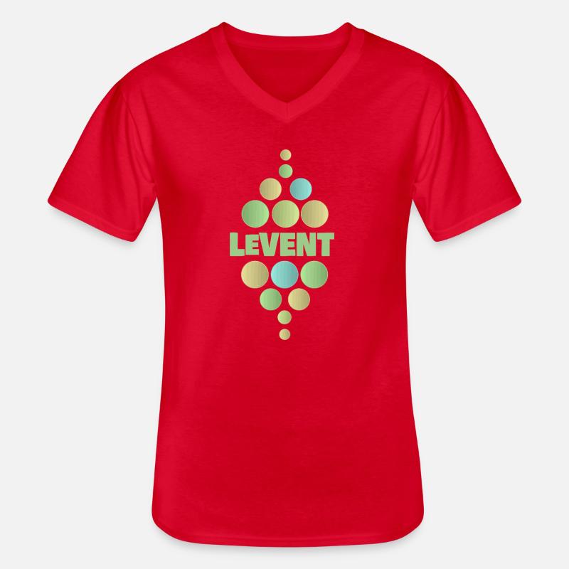 Pastell Dotenpyramide LEVENT - Männer-T-Shirt mit V-Ausschnitt - Rot