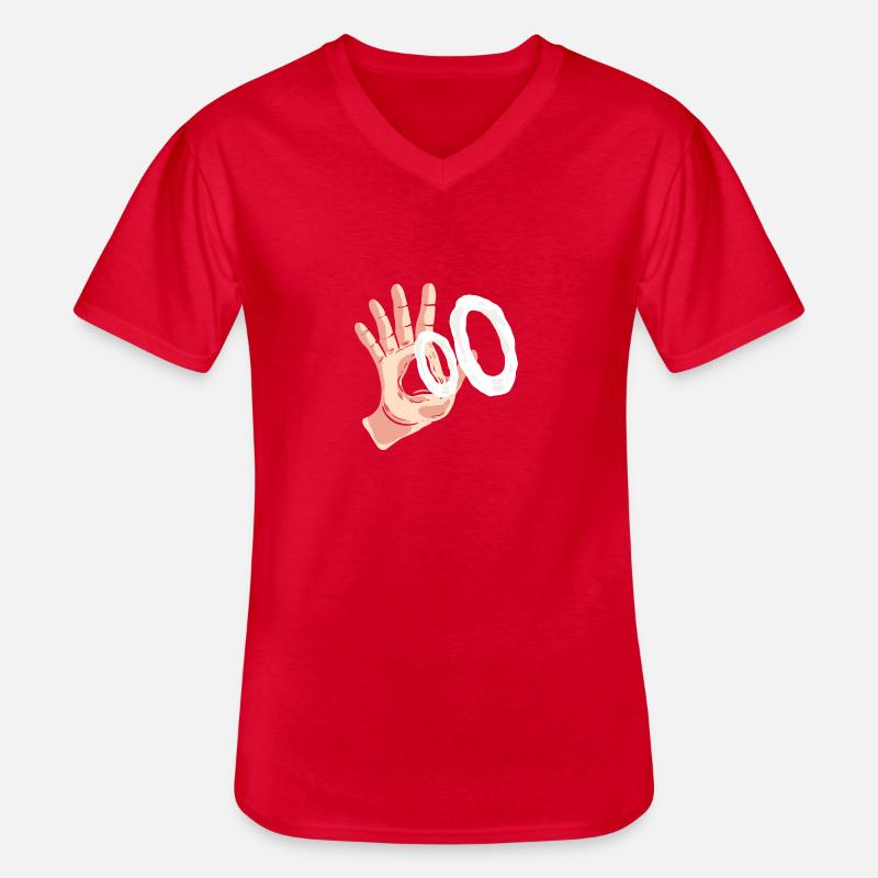 Vaping Hand Nikotinabhängig Geschenk - Männer-T-Shirt mit V-Ausschnitt - Rot