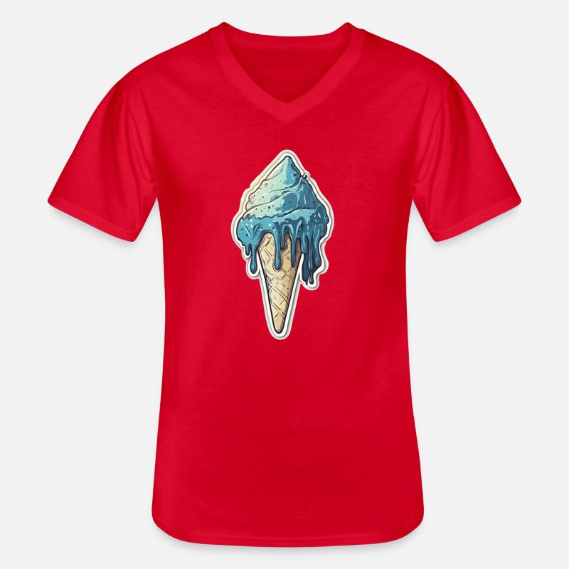 Eiscreme Eis - Männer-T-Shirt mit V-Ausschnitt - Rot