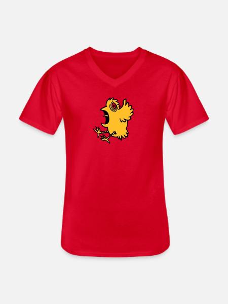 Vogel Schreck - Männer-T-Shirt mit V-Ausschnitt - Rot