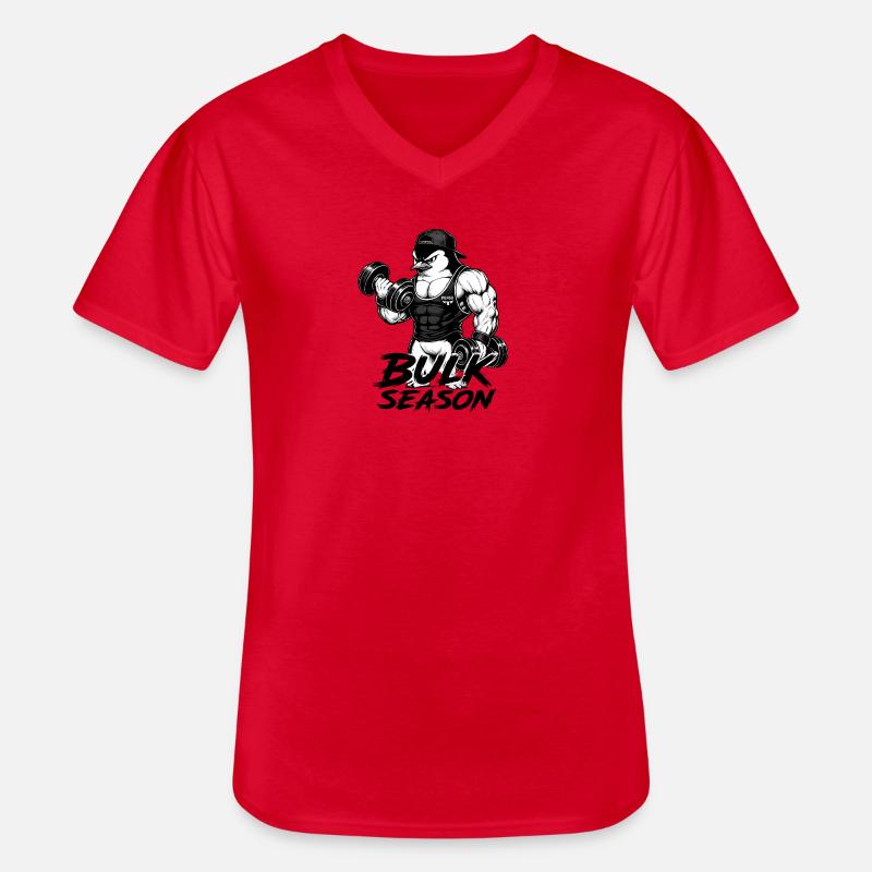 Pengu Gym - Männer-T-Shirt mit V-Ausschnitt - Rot