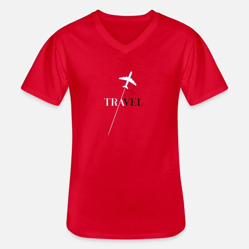 Reise - Männer-T-Shirt mit V-Ausschnitt - Rot