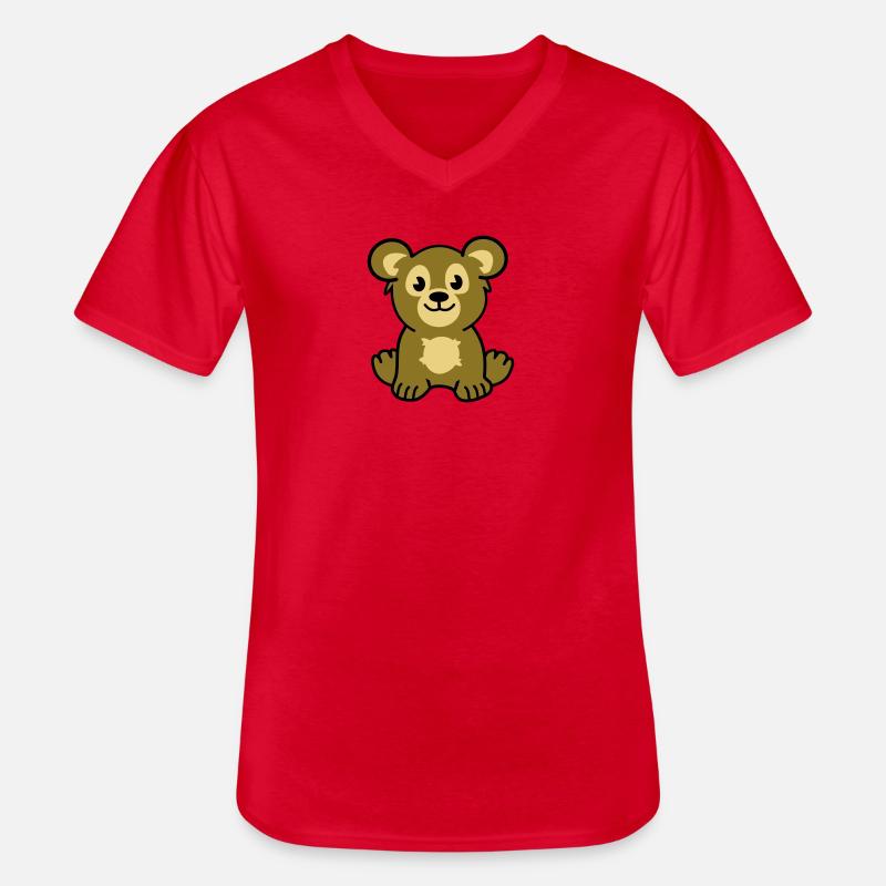 cute bear - Männer-T-Shirt mit V-Ausschnitt - Rot