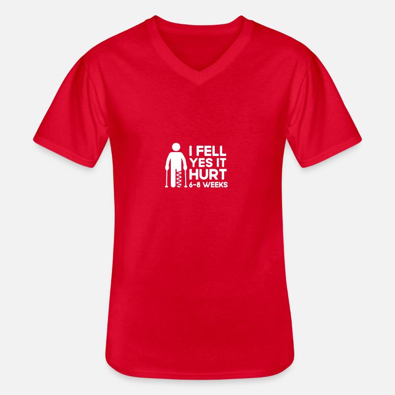 Ich bin gefallen. - Männer-T-Shirt mit V-Ausschnitt - Rot