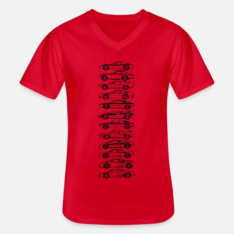 Evolution Schwarzer Lambo - Männer-T-Shirt mit V-Ausschnitt - Rot