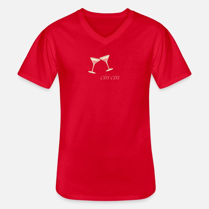 Cin cin - Männer-T-Shirt mit V-Ausschnitt - Rot