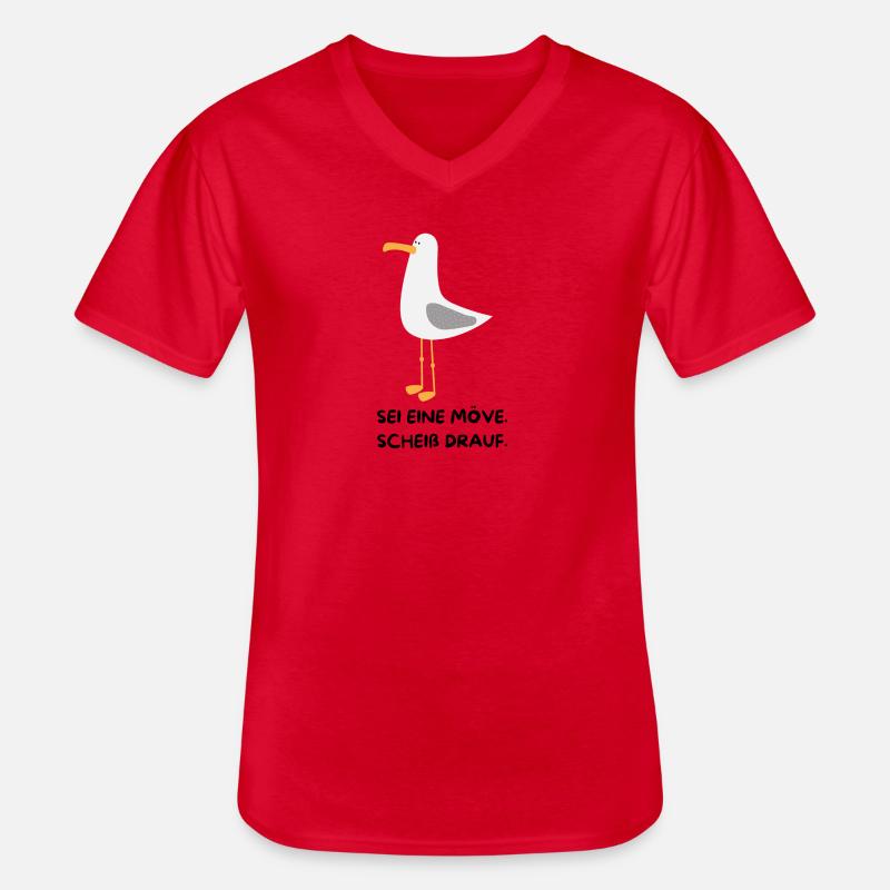 SEI EINE MÖVE, SCHEIß DRAUF - Männer-T-Shirt mit V-Ausschnitt - Rot