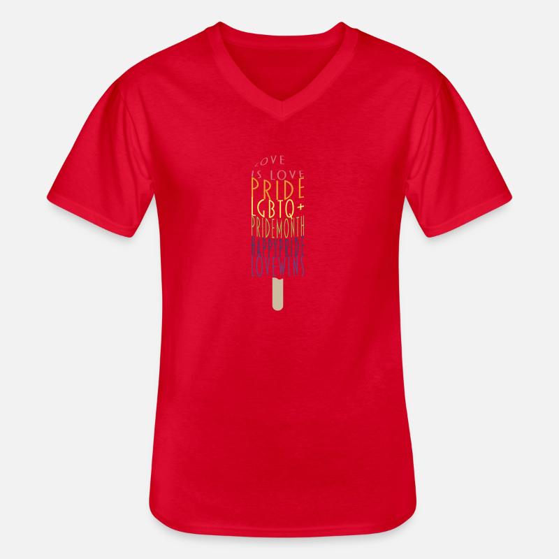 Pride Eis - Männer-T-Shirt mit V-Ausschnitt - Rot