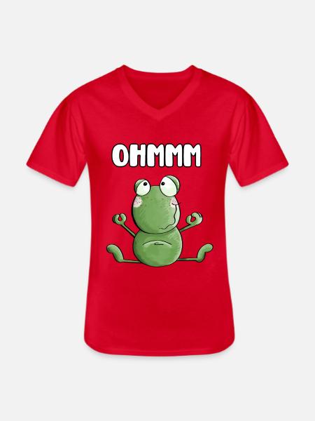 Ohmmm Frog - Frogs - Toad - Yoga - Fitness - Men's V-Neck T-Shirt - red