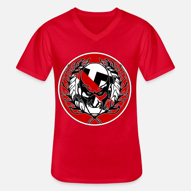 Kriegerischer Samurai Emblem - Männer-T-Shirt mit V-Ausschnitt - Rot