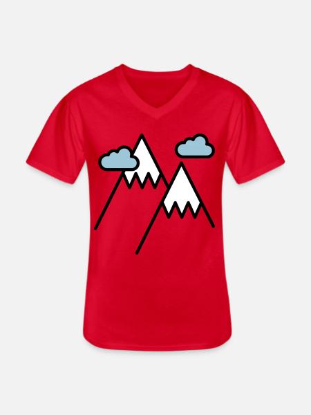 Der Berg ruft - Männer-T-Shirt mit V-Ausschnitt - Rot