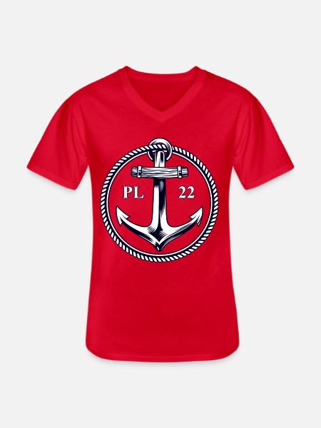 PL22 Marine Anchor - Men's V-Neck T-Shirt - red
