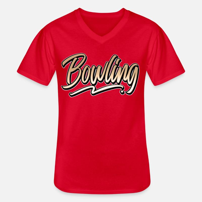 Bowling - Männer-T-Shirt mit V-Ausschnitt - Rot