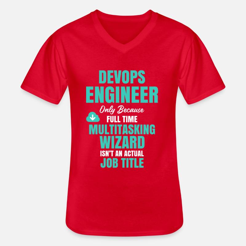 DevOps Engineer Multitasking-Assistent - Männer-T-Shirt mit V-Ausschnitt - Rot