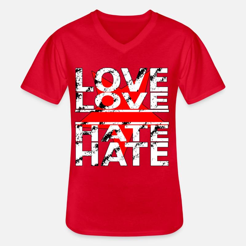love love hate hate - Männer-T-Shirt mit V-Ausschnitt - Rot