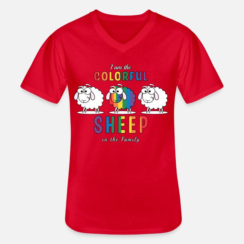 Das bunte Schaf - Männer-T-Shirt mit V-Ausschnitt - Rot