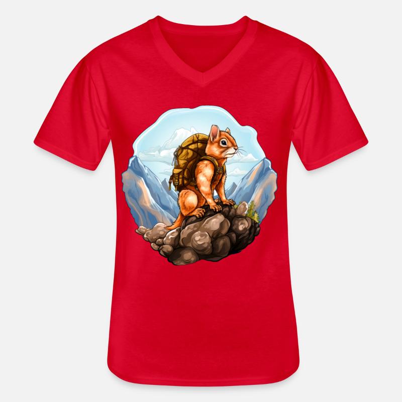 Eichhörnchen Bergsteiger / Wandern Eichhörnchen - Männer-T-Shirt mit V-Ausschnitt - Rot