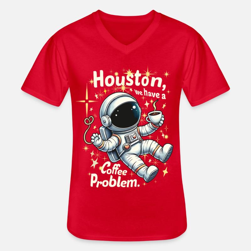 Coffee, Kaffee - lustiger Spruch - Männer-T-Shirt mit V-Ausschnitt - Rot