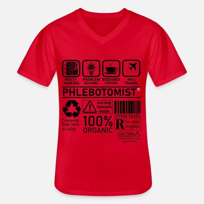 Phlebotomist multi tasking problem solving - Men's V-Neck T-Shirt - red