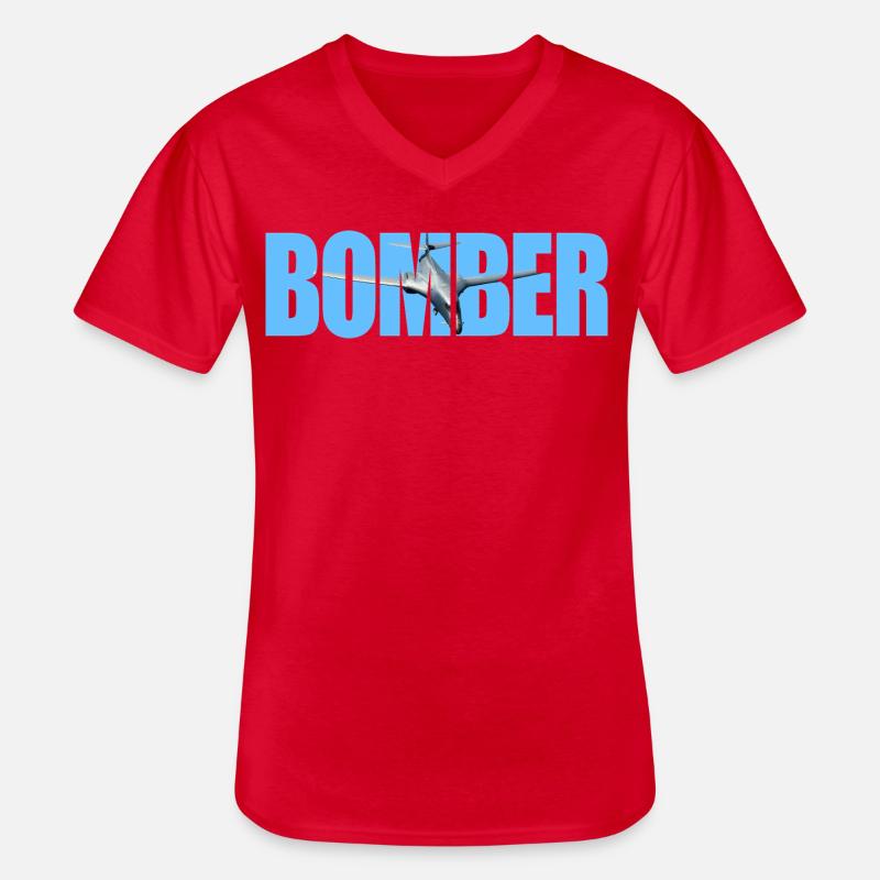 Bomber B-1B Lancer - Männer-T-Shirt mit V-Ausschnitt - Rot