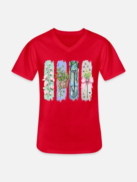 Gartenliebe Naturfreund Floral Motif - Men's V-Neck T-Shirt - red