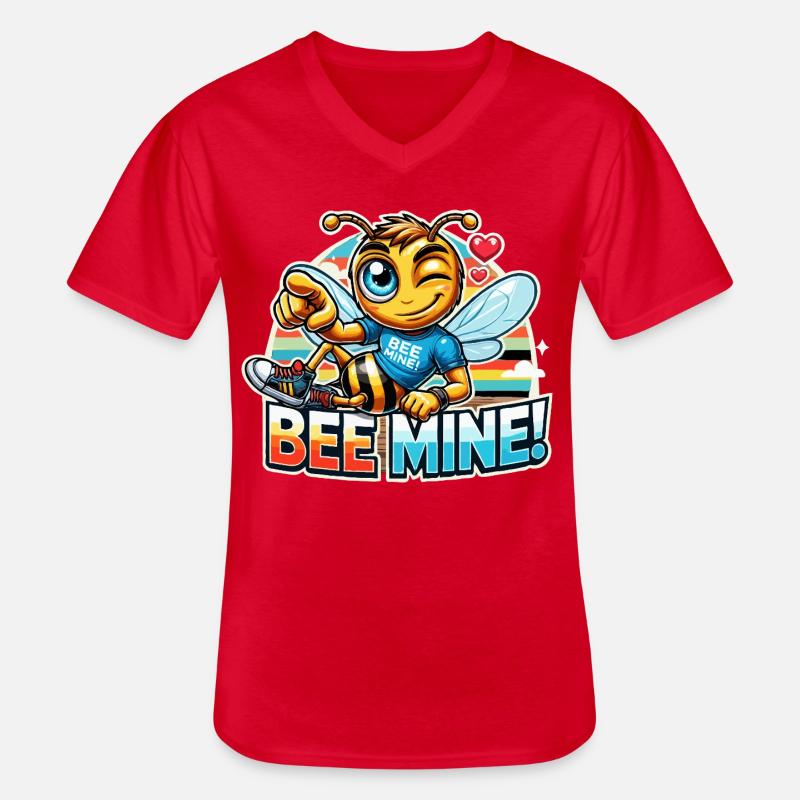 Bee Mine al maschile - Maglietta da uomo classica con scollo a V - rosso
