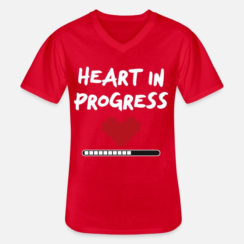 HEART IN PROGRESS Statement - Männer-T-Shirt mit V-Ausschnitt - Rot