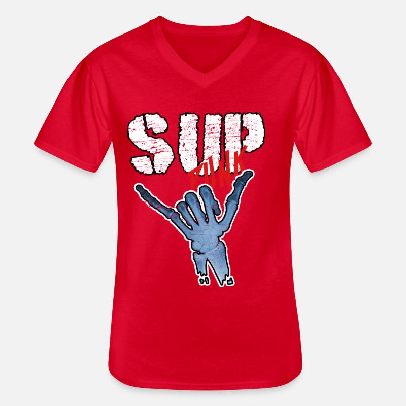 SUP - Männer-T-Shirt mit V-Ausschnitt - Rot