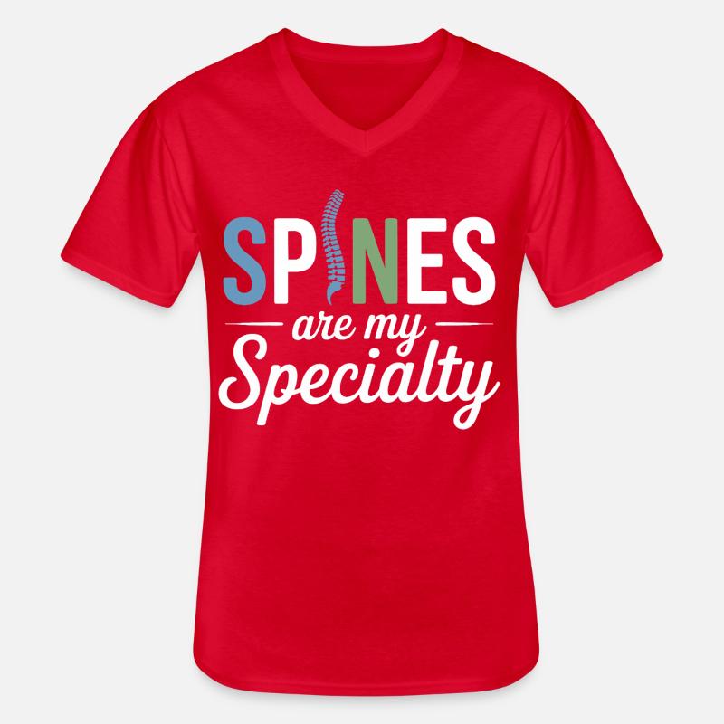 Lizenzierte DC Professional Spinal Adjustment Apparel - Männer-T-Shirt mit V-Ausschnitt - Rot