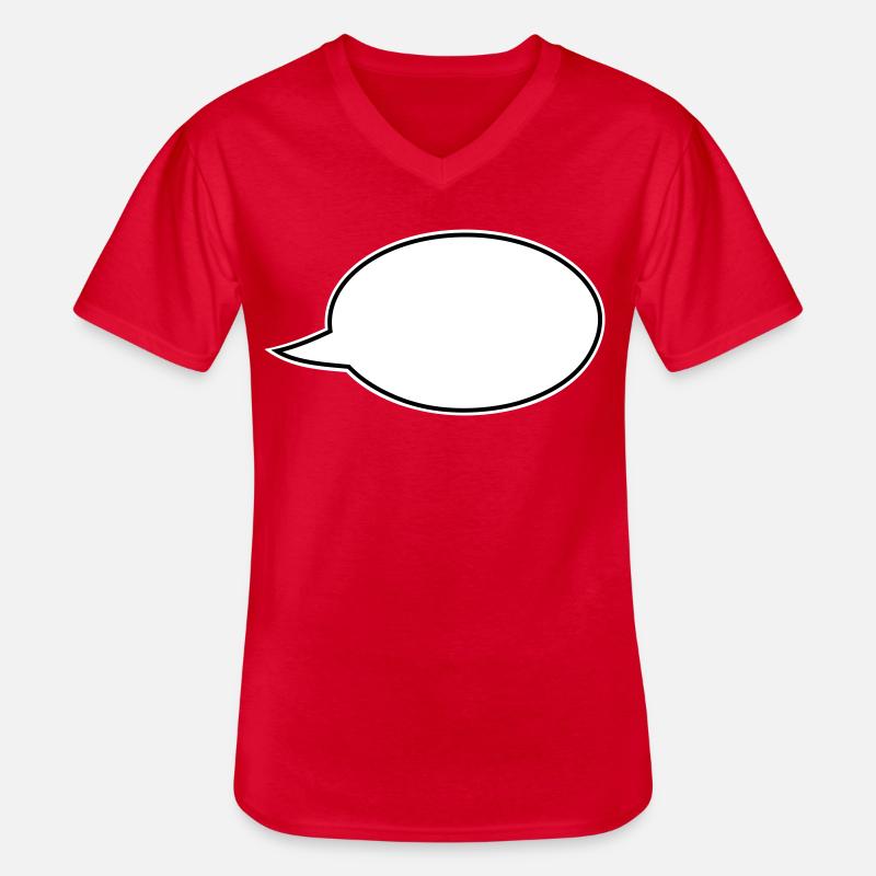 Sprechblase Comic rechts - Männer-T-Shirt mit V-Ausschnitt - Rot