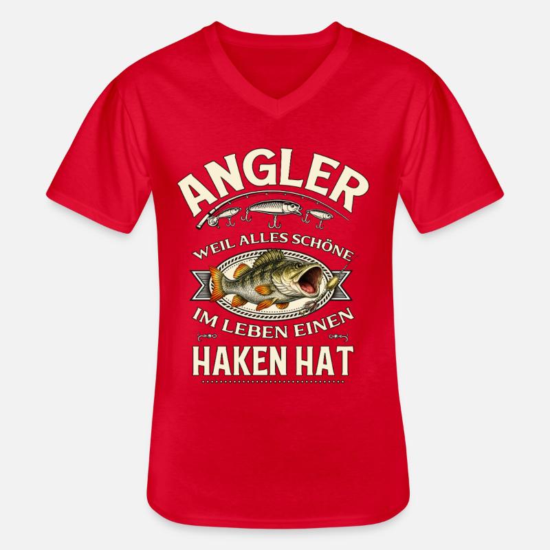 Angeln Geschenk Mann Angler Geschenkidee - Männer-T-Shirt mit V-Ausschnitt - Rot