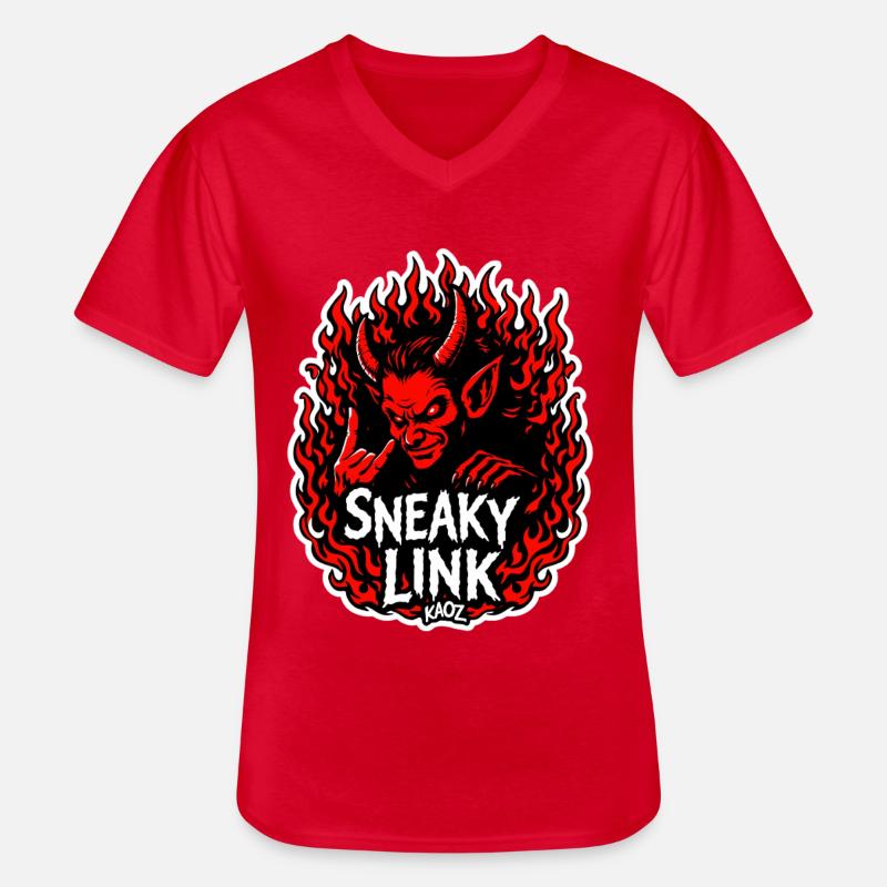 Infernalischer Hinterhältiger Link - Männer-T-Shirt mit V-Ausschnitt - Rot