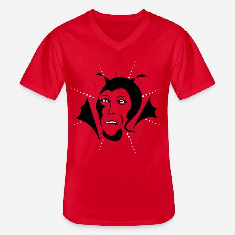 Devil / Teufel - Männer-T-Shirt mit V-Ausschnitt - Rot