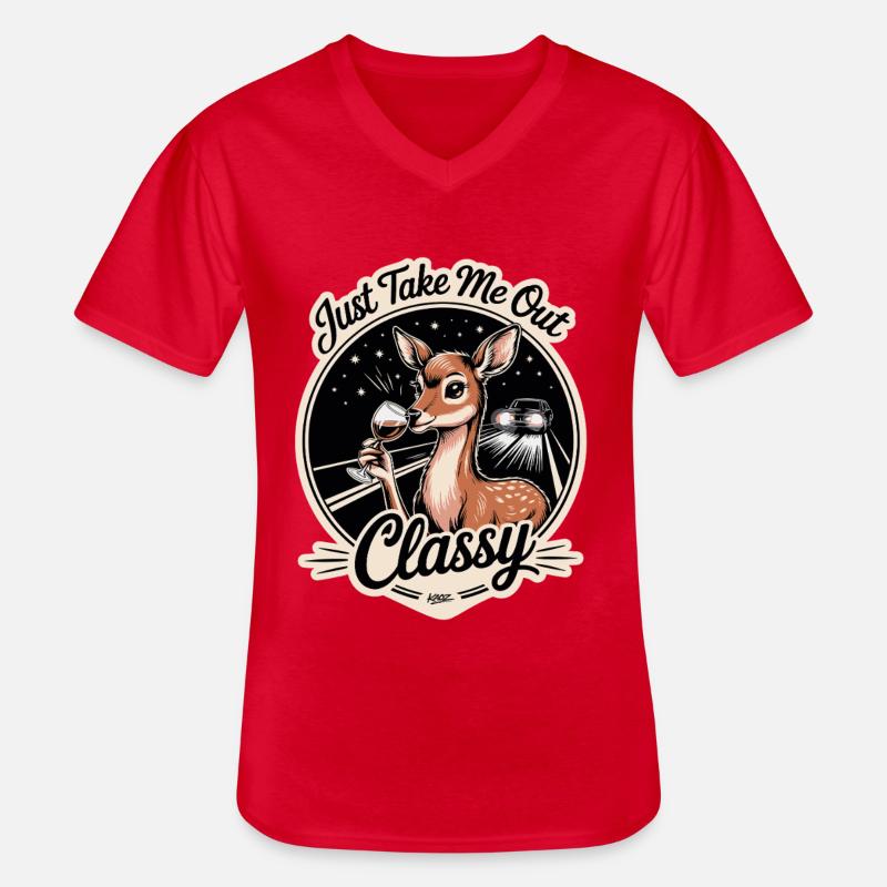 Nimm mich einfach stilvoll mit raus - Männer-T-Shirt mit V-Ausschnitt - Rot