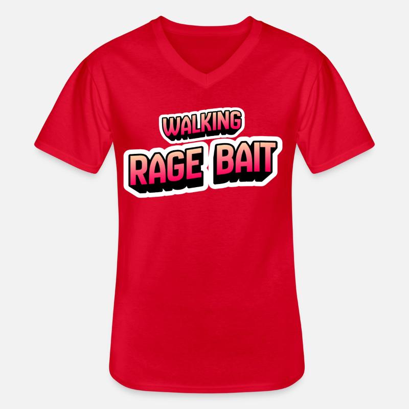 Walking Rage Bait - Männer-T-Shirt mit V-Ausschnitt - Rot