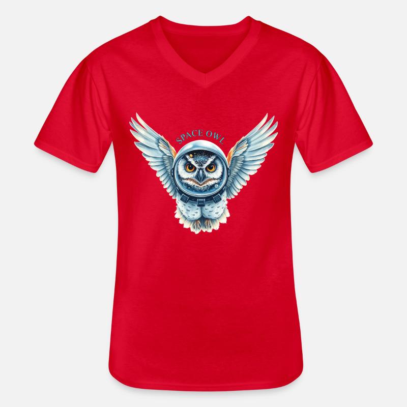 Chouette spatiale en combinaison spatiale - T-shirt col V Homme - rouge