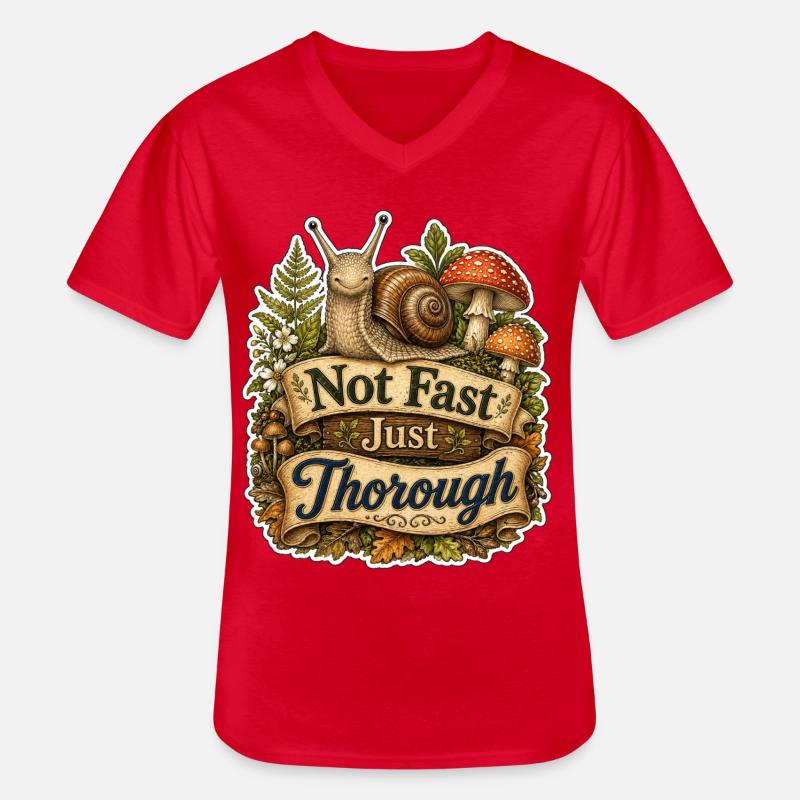 Not Fast Just Thorough - Männer-T-Shirt mit V-Ausschnitt - Rot