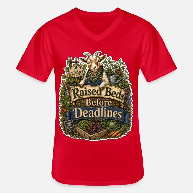 Raised Beds Before Deadlines - Männer-T-Shirt mit V-Ausschnitt - Rot