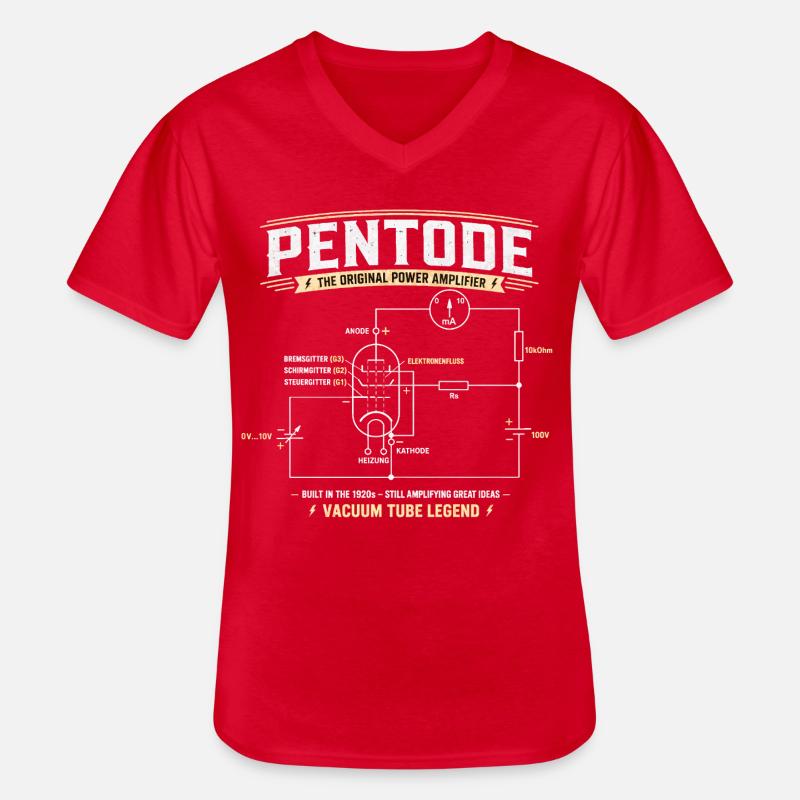 Pentode - Eine Legende der Röhrenelektronik - Männer-T-Shirt mit V-Ausschnitt - Rot