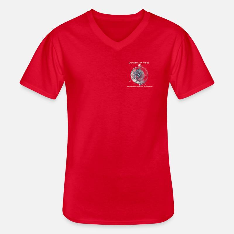 Uhr Unschärfetrelation, Quantenphysik - Männer-T-Shirt mit V-Ausschnitt - Rot