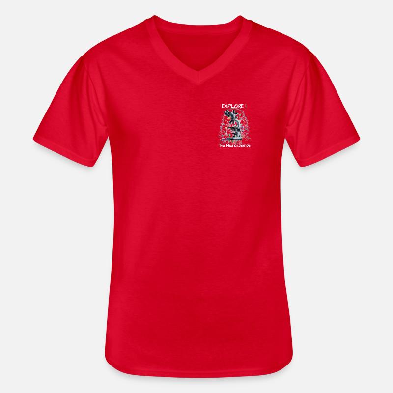 Explore the Microcosmos - Männer-T-Shirt mit V-Ausschnitt - Rot