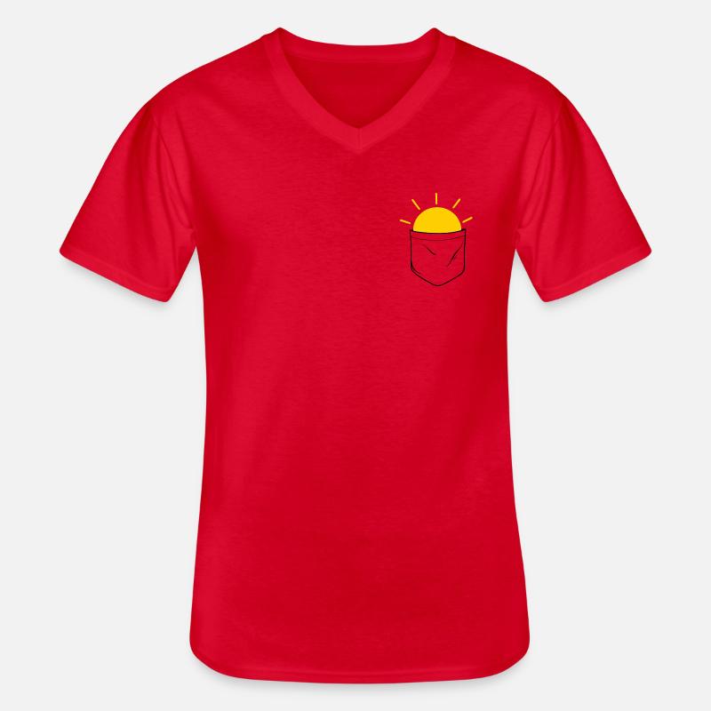 Sonne - Männer-T-Shirt mit V-Ausschnitt - Rot