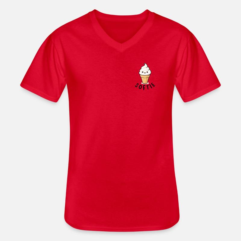 Softie Softeis Lover Eiscreme Icon Geschenk - T-shirt col V Homme - rouge