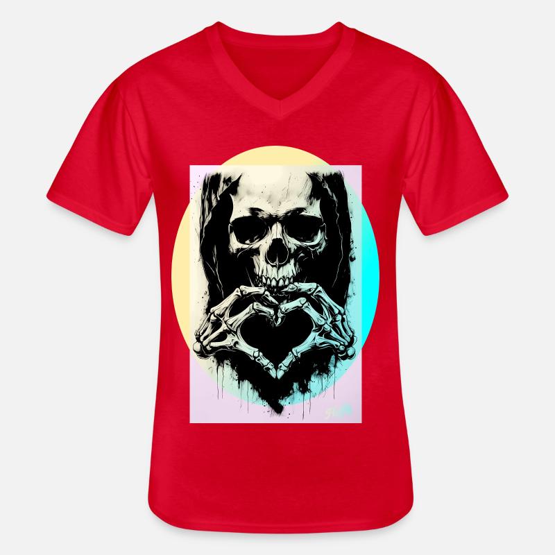 Das Herz des Todes ☠ - Männer-T-Shirt mit V-Ausschnitt - Rot