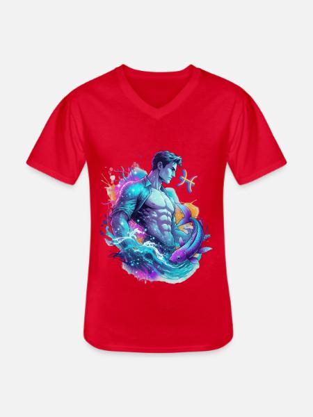 Pisces Man – Astrology Gift - Men's V-Neck T-Shirt - red