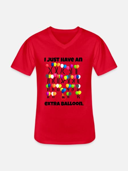 Extra Chromosome Balloon Trisomy 21 Trisomy - Men's V-Neck T-Shirt - red